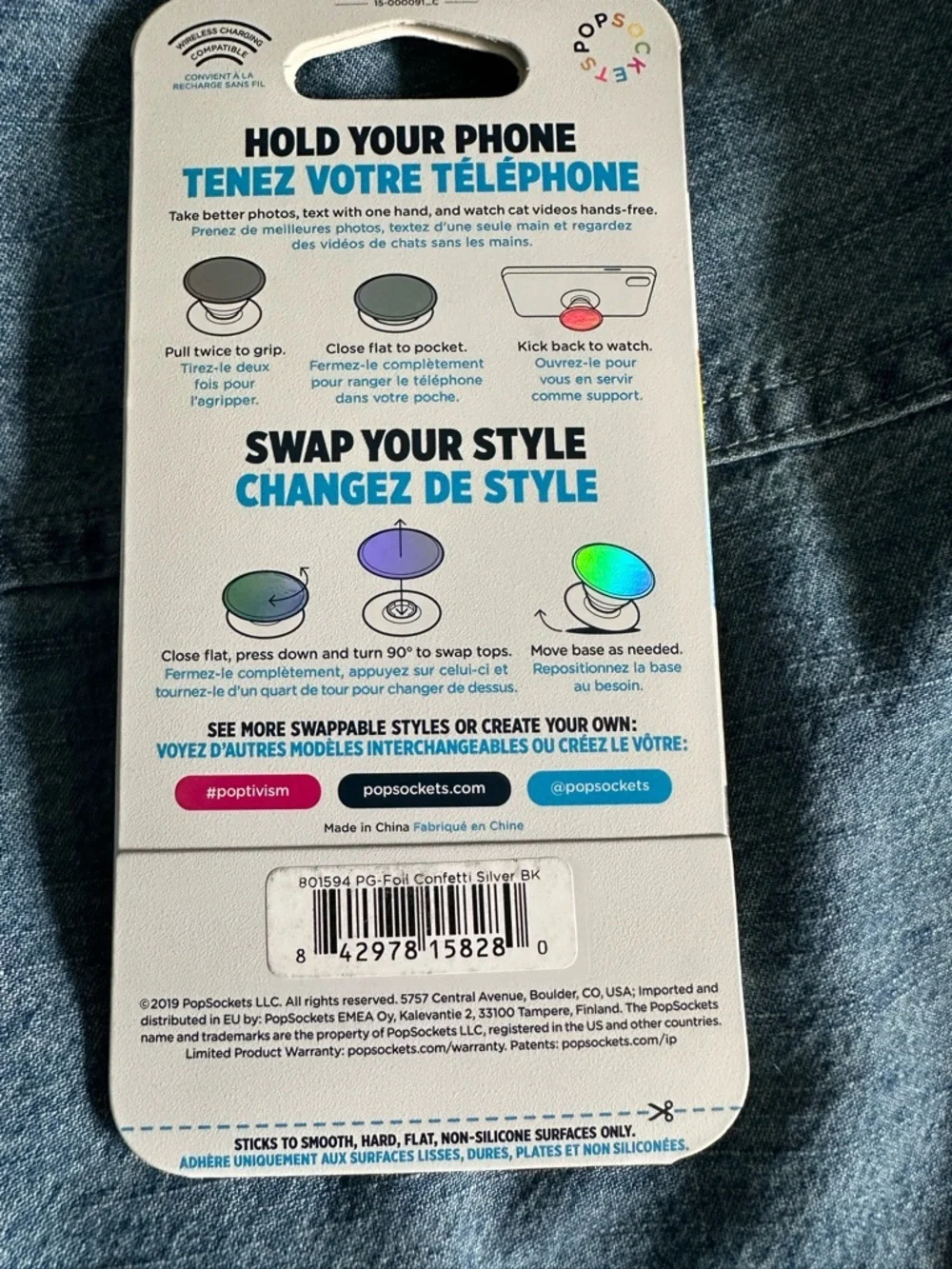 ‼️RARE‼️🎸Popsocket🎸🔥NWT🔥 Phone Holder & Stand w/Swappable Top- LAVENDER FLOW